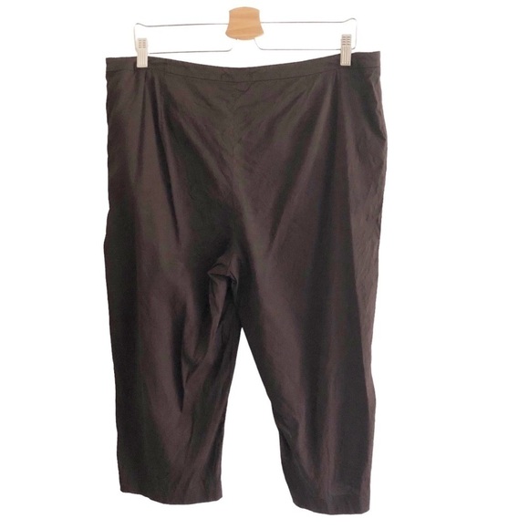 Eileen Fisher Capri Crop Pants Side Zip Brown Size Large - Picture 2 of 7